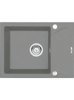 Deante Evora 1 medencés szögletes gránit mosogató csepegtetővel 59x44 cm, szürke metál ZQJ S11A