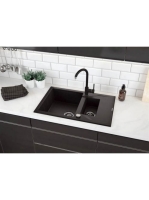 Deante Andante 1,5 medencés gránit mosogató 78x49 cm csepegtetővel, grafit ZQN 2513