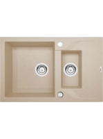 Deante Andante 1,5 medencés gránit mosogató 78x49 cm csepegtetővel, matt homok ZQN 7513