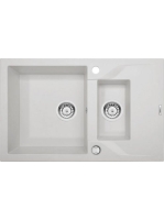 Deante Andante 1,5 medencés gránit mosogató 78x49 cm csepegtetővel, alabástrom ZQN A513