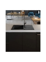 Deante Andante 1 medencés szögletes gránit mosogató 78x49 cm csepegtetővel, grafit metál ZQN G113