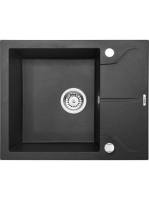 Deante Andante 1 medencés szögletes gránit mosogató csepegtetővel 59x49 cm, grafit metál ZQN G11A
