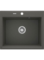 Deante Andante 1 medencés szögletes gránit mosogató 60x52 cm csepegtető nélkül, antracit metál ZQN T103