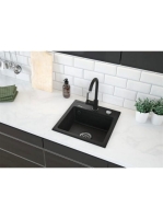 Deante Zorba 1 medencés szögletes gránit mosogató 44x44 cm, automata leeresztővel, grafit ZQZ 2103