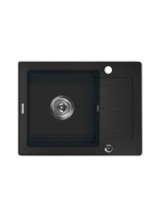 Deante Zorba 1 medencés szögletes gránit mosogató rövid csepegtetővel 58x44 cm, grafit ZQZ 211A