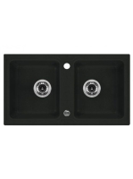 Deante Zorba 2 medencés szögletes gránit mosogató 78x43,5 cm csepegtető nélkül, grafit ZQZ 2203