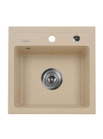 Deante Zorba 1 medencés szögletes gránit mosogató 44x44 cm, automata leeresztővel, matt homok ZQZ 7103