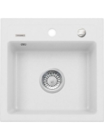 Deante Zorba 1 medencés szögletes gránit mosogató 44x44 cm, automata leeresztővel, alabástrom ZQZ A103