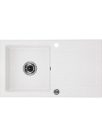 Deante Zorba 1 medencés szögletes gránit mosogató csepegtetővel 76x44 cm, alabástrom ZQZ A113
