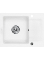 Deante Zorba 1 medencés szögletes gránit mosogató rövid csepegtetővel 58x44 cm, alabástrom ZQZ A11A