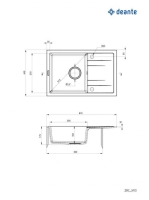 Deante Corio gránit mosogató csepegtetővel 67x44 cm, grafit ZRC_2113