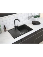 Deante Leda 1 tálcás gránit mosogató csapteleppel, lefolyóval, grafit ZRDA2113
