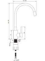 Deante Leda 1 tálcás gránit mosogató csapteleppel, rugalmas kifolyóval, garfit ZRDP2113