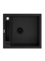 Deante Magnetic gránit mosogatótálca 56x50 cm, automatikus leeresztővel és szifonnal, matt fekete ZRM N103