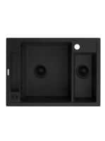 Deante Magnetic gránit mosogatótálca 69x50 cm, automatikus leeresztővel és szifonnal, matt fekete ZRM N503