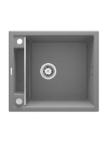 Deante Magnetic gránit mosogatótálca 56x50 cm, automatikus leeresztővel és szifonnal, szürke metál ZRM S103