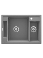 Deante Magnetic gránit mosogatótálca 69x50 cm, automatikus leeresztővel és szifonnal, szürke metál ZRM S503