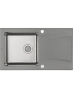 Deante Prime gránit-acél mosogató csepegtetővel, szürke metál ZSR S113