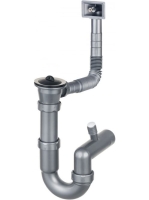 Deante szifon egymedencés acél mosogatókhoz túlfolyóval, króm ZXY 9921