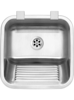 Deante egymedencés acél fali kiöntő 45x45 cm, ipari felhasználásra, szatén ZYK 010A