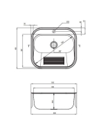 Deante egymedencés acél fali kiöntő 55x49,5 cm, ipari felhasználásra, szatén ZYK 010B
