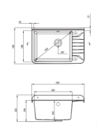 Deante Garden egymedencés műanyag fali kiöntő 50,5x35 cm, ipari felhasználásra, grafit ZYT 211A