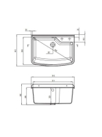 Deante Garden egymedencés műanyag fali kiöntő 61x44,5 cm, ipari felhasználásra, szürke ZYT 310B