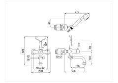 Bugnatese Denver 6402 - kádcsaptelep zuhanyszettel