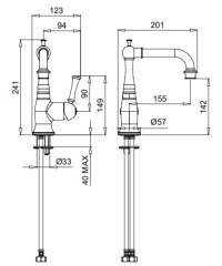 Bugnatese Denver 6413S - mosdócsaptelep leeresztő nélkül