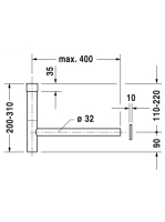 Duravit Design mosdó szifon, matt fekete 0050364600