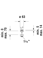 Duravit Click-Clack matt fekete leeresztőszelep túlfolyós mosdókhoz 0050524600