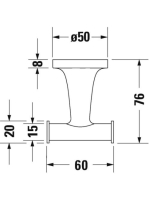 Duravit Starck T dupla ágú törölköző akasztó, króm 0099301000