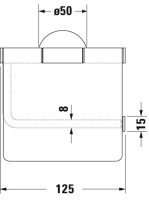 Duravit Starck T WC papír tartó fedéllel, króm 0099401000