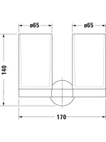 Duravit Starck T dupla pohártartó, matt fekete 0099484600