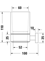 Duravit Karree fogkefe tartó pohár, króm 0099511000