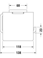 Duravit Karree fali WC papír tartó fedéllel, króm 0099551000