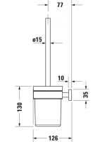 Duravit Karree fali WC kefe tartó, króm 0099571000