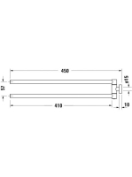 Duravit Karree dupla törölköző tartó 45 cm, króm 0099581000