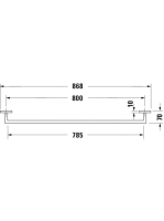 Duravit Karree törölközőtartó 80 cm, króm 0099601000