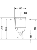 Duravit 1930 hátsós monoblokk WC csésze 0227090000