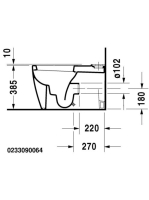 Duravit Starck 1 monoblokk WC csésze vario kifolyás 41,5x64, WonderGliss bevonattal 02330900641
