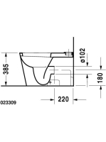 Duravit Starck 1 monoblokk WC csésze 41,5x64 cm, vario kifolyású 0233090064