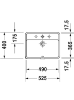 Duravit Starck 3 alulról beépíthető mosdó 490mm 0302490000