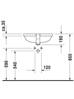 Duravit Starck 3 alulról beépíthető mosdó 490mm 0302490000