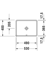 Duravit Starck 3 alulról beépíthető mosdó 490x365mm 0305490000