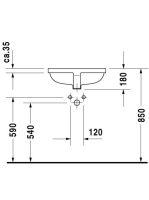 Duravit Starck 3 alulról beépíthető mosdó 490x365mm 0305490000