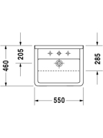 Duravit Starck 3 félig beépíthető kerámia mosdó 55x46 cm 0310550000