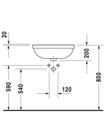 Duravit Starck 3 félig beépíthető kerámia mosdó 55x46 cm 0310550000