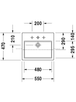 Duravit Vero félig beépíthető kerámia mosdó 55x47 cm, WonderGliss bevonattal 03145500001