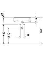 Duravit Vero félig beépíthető kerámia mosdó 55x47 cm, WonderGliss bevonattal 03145500001